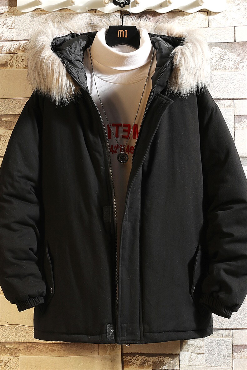 MM48099-P130冬季大毛领衣男士大码加厚袄男服砖墙挂拍,男装棉衣,电商A040A