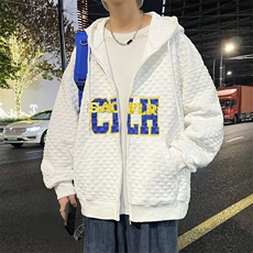 华夫格卫衣男秋季宽松潮牌ins连帽外套百搭开衫上衣服WY0801-P40，男装卫衣，星座308B-1