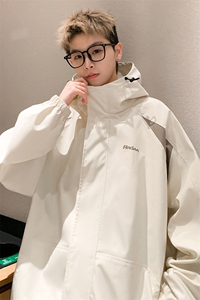 秋季24港风男装连帽宽松夹克户外防水冲锋衣秋装情侣外套S286-P88图片