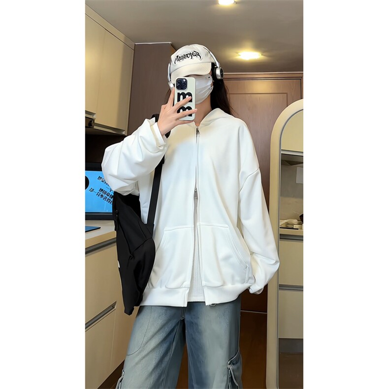 无帽绳版双拉链开衫卫衣男sks200-特p35,男装卫衣,电商B371