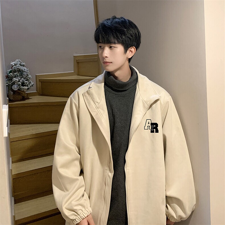 麂皮绒夹克男大码立领褂子外套JK85369-P68加绒款-P78,男装夹克,电商A040