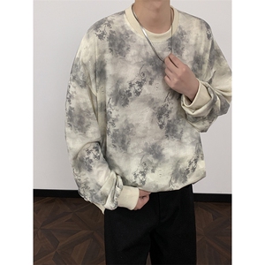 S2605/P35春装新款现货卫衣男新中式套头个性宽松大码T恤上衣,莫兰特卫衣穿搭图片