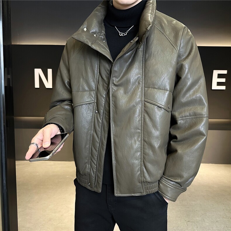 新标95绒男士羽绒服冬季2025新款皮夹克外套A313-859507-P295,男装夹克,电商A313