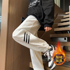 加绒加厚冬新款潮流韩版纯色百搭休闲裤宽松束脚长裤JRKZ9120P-50，男装休闲裤，电商A128