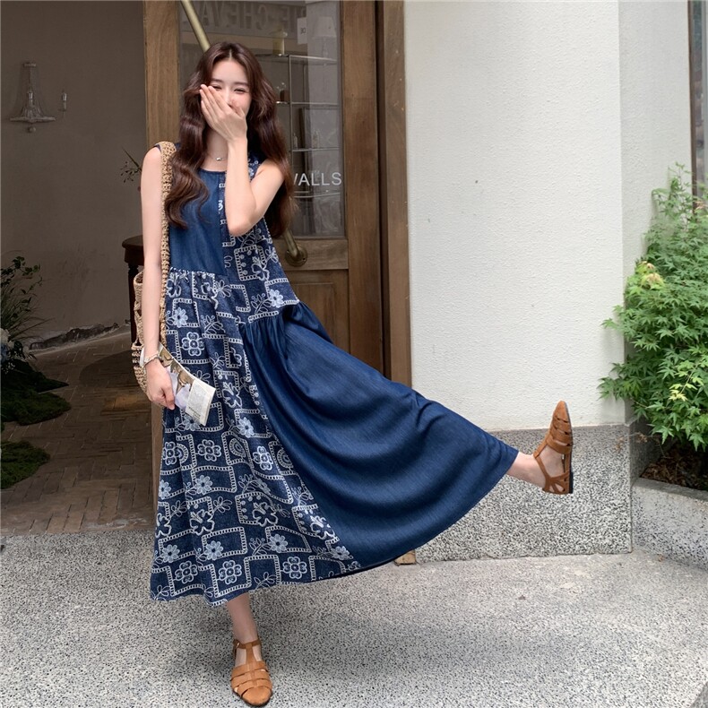 【新款】设计感拼接连衣裙女夏季长裙2C353/8675/P120/K178,女装连衣裙,2C353