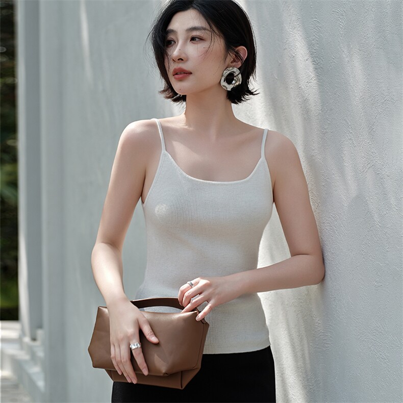 女士圆领吊带,女装背心吊带,江帆羊绒