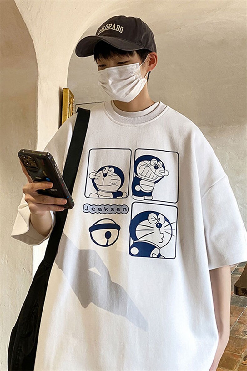 叮当猫青少年重磅短袖夏季初中生大码圆领体恤-JK23211-P25控38,男装T恤,星座605(原A050)