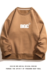 白底22秋季BGC字母印花百搭套头圆领重磅卫衣W1021P30控48，男装卫衣，电商A247-1