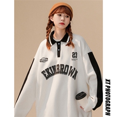 中性风POLO领卫衣女情侣大码M-5XL休闲套头卫衣男外套类C7720P55，男装Polo衫，星座227-7