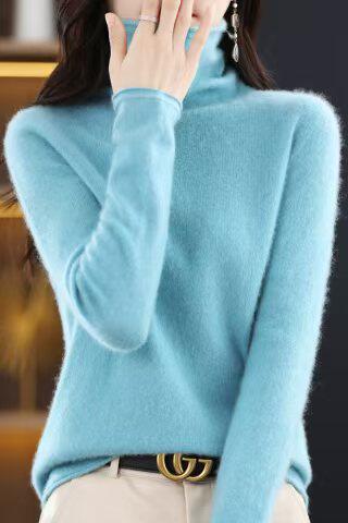 2025年秋季时尚一线卷边堆领通勤休闲简约，女装针织衫/毛衣，尚雪电商供货
