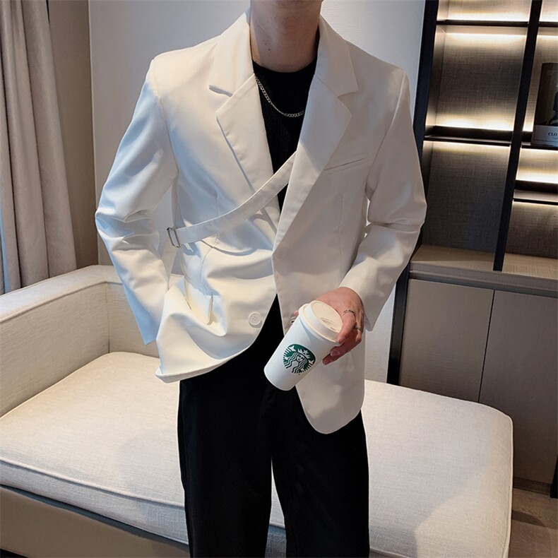 春季ins网红潮流西装男气质痞帅设计感西服外套潮XZ055-P125控150,男装西服套装,电商B267