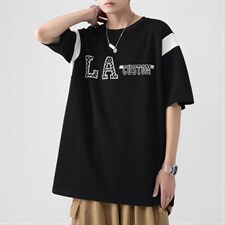 新款夏季设计潮流男装时尚百搭圆领男士字母印花T恤ZDY3408-P48，男装T恤，星座717