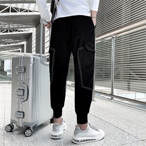 2025秋冬季新款工装裤男韩版潮流网红休闲裤修身社会小伙束脚裤图片