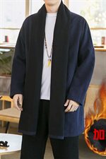 2020冬季中国风开衫加绒加厚亚麻长袖开衫披风男外套D584P105，男装针织衫/毛衣，星座312B-2