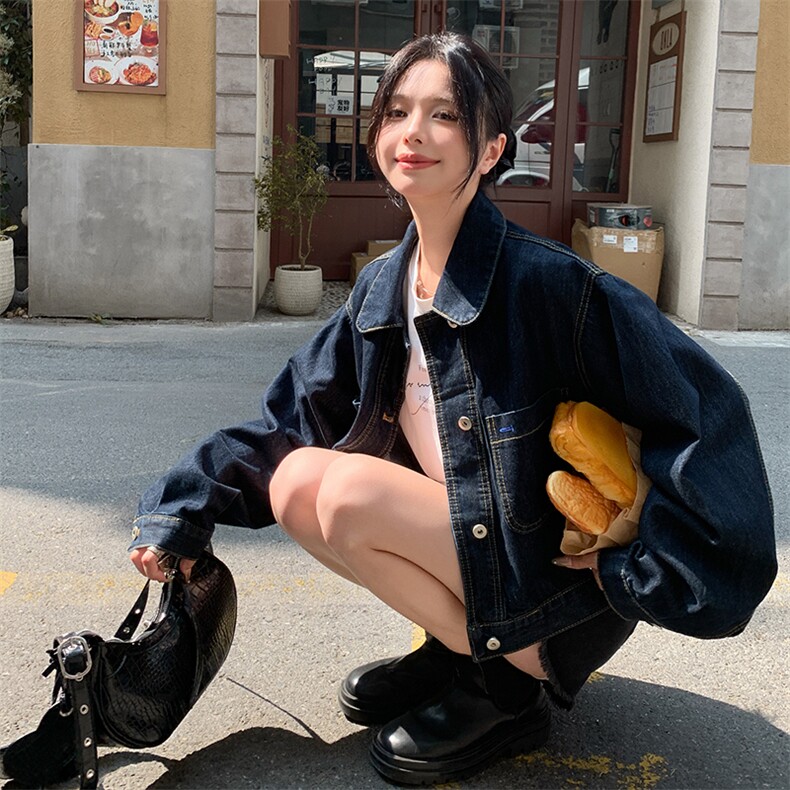 新款现货主推新款牛仔外套9873-P125-K178,女装短外套,2C129