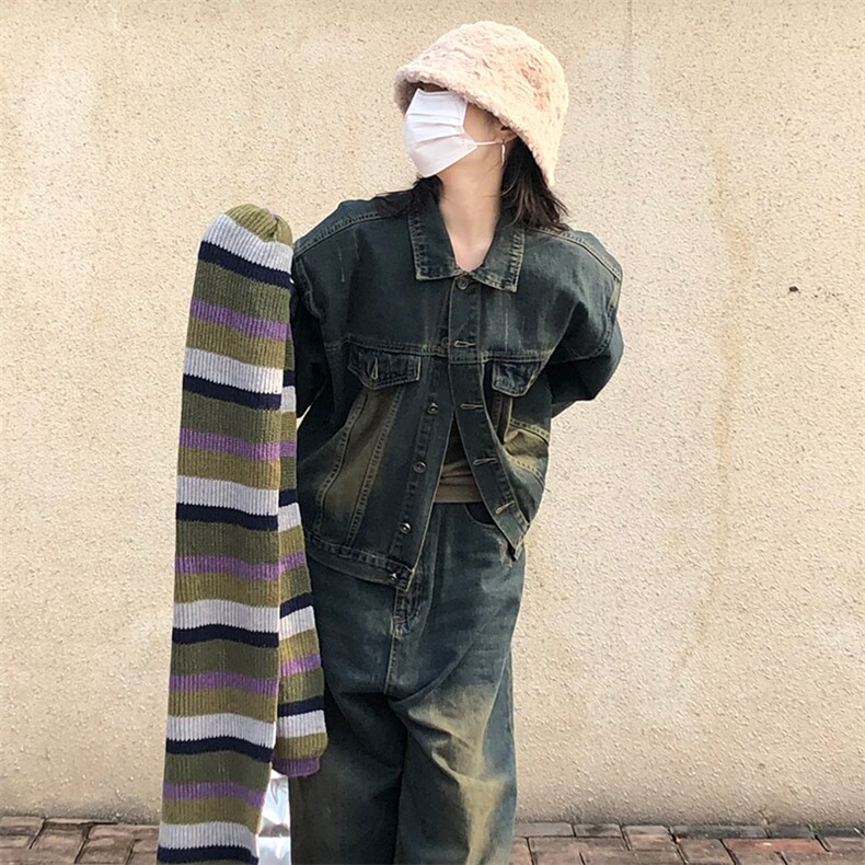 JK322+KZ223P175限218时尚美式复古小众设计感夹克套装,男装休闲套装,电商A089-1