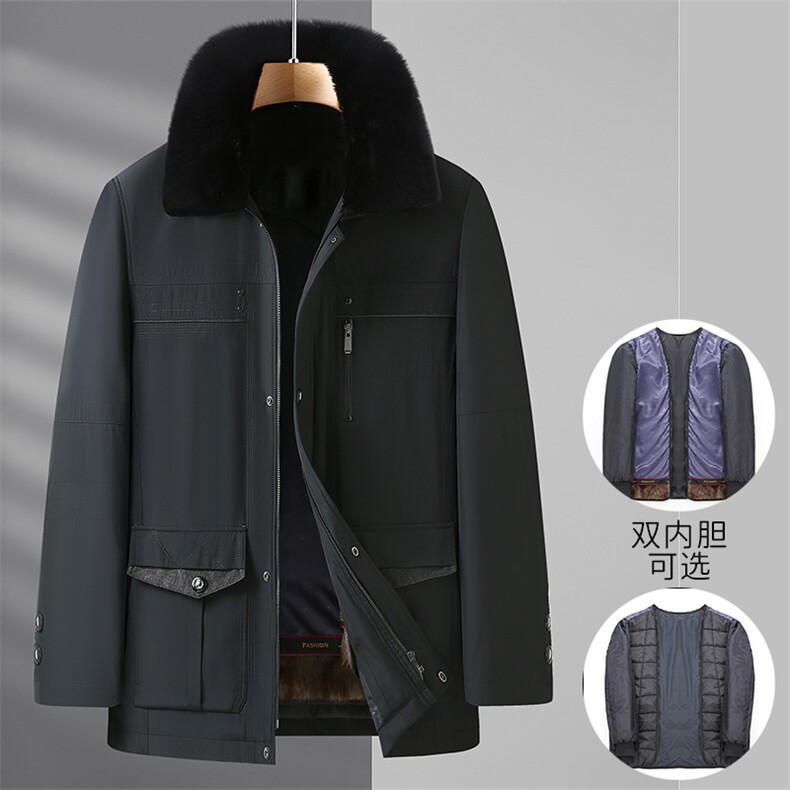 冬季中年男士加厚保暖棉衣服上衣新款可脱卸内胆外套CM1177-P185,男装棉衣,星座1105-3