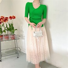 夏装新款冰丝上衣＋蝴蝶花纱裙套装，女装职业装，蕃米莉