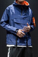 2020马切达秋季大码新日系男连帽运动套头宽松夹克外套J938-P65，男装夹克，电商A001