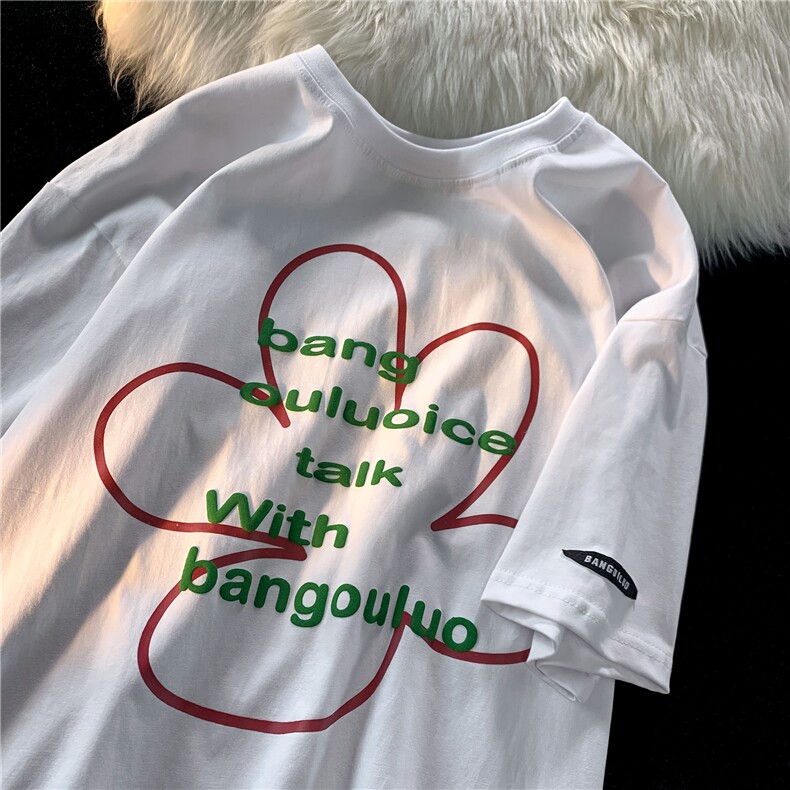 T恤潮流圆领男港风印花2026夏季新款短袖时尚B299-X5307-P40-控59,男装T恤,电商A061-1