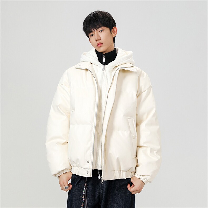 现货假两件pu皮衣棉服外套男冬季新款加厚美式高街棉衣M106-P120,男装皮衣,星座308B-2
