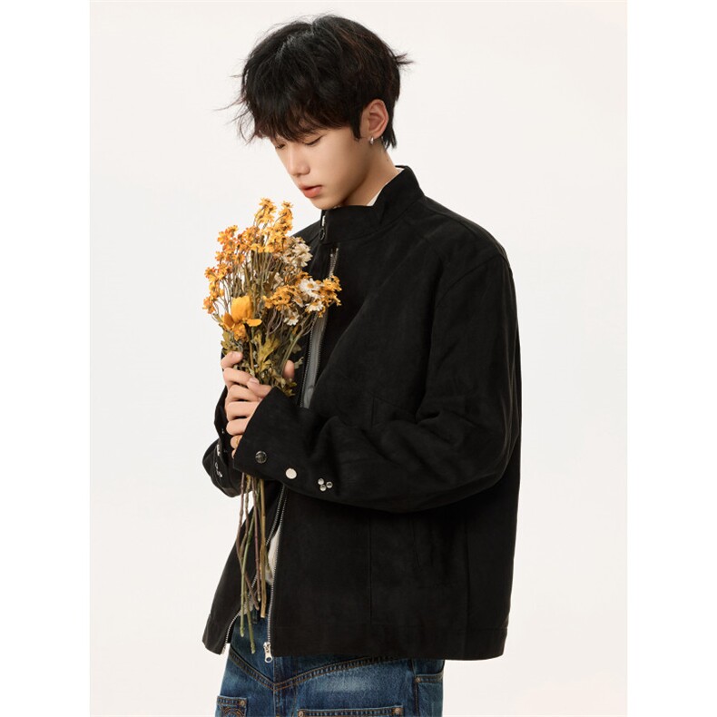 复古哈灵顿工装夹克男女绒皮立领外套AD9805-特P78-控138,男装夹克,星座609