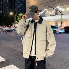 休闲夹克2026春新款潮牌男装宽松百搭工装外套JK02632-P85，男装夹克，星座308B-2