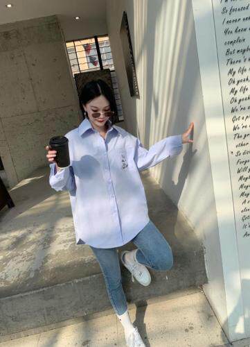 春季新款印花米奇衬衫，女装衬衫，爱娜.悦儿