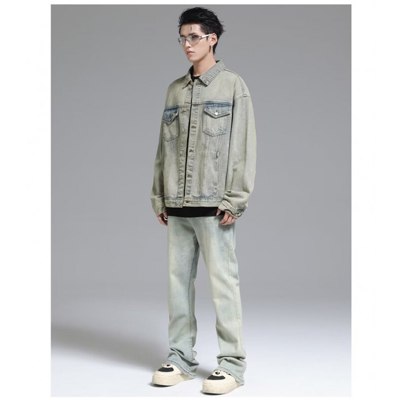 1506-1/J6991/P60外牛仔多口袋男士夹克外套模特图设计感小众百搭,男装夹克,星座1506-1
