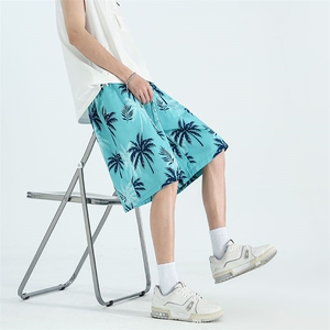 多色印花渐变抽绳短裤男夏季新款宽松休闲潮流百搭短裤DK006 P25图片