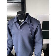 WY803-尺码M-3XL-P38-美式解构拼接POLO领卫衣宽松休闲情侣上衣，男装Polo衫，星座1811B