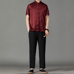 2026夏季薄款高端风中式短袖衬衫套装唐装汉服 HL23806-P108图片