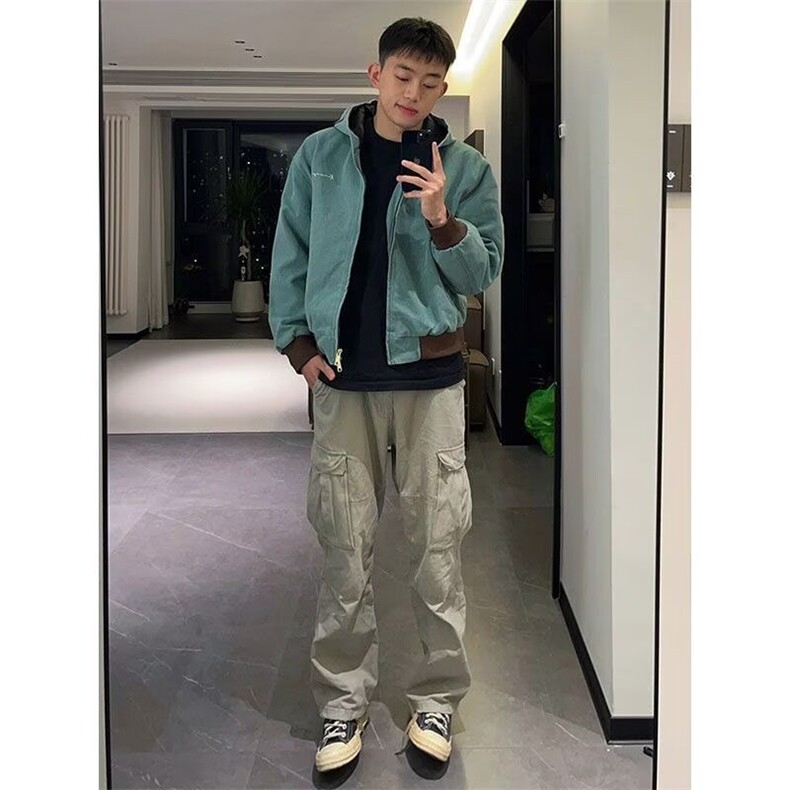 春秋款夹克男美式复古宽松休闲高级感连帽外套JK726-P80,男装夹克,星座208-5