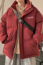 拼三条杠宽松男女情侣面包服羽绒棉连帽棉衣C408M1253P100，男装棉衣，电商C408(原B339-1)