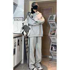 潮流休闲三条杠大码纯色休闲运动连帽卫衣内搭W4604-P50【特价】，男装卫衣，电商A007
