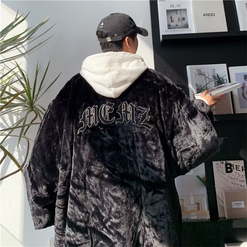 秋季金丝绒夹克男潮牌欧美街头嘻哈棒球服宽松工装J229P63,男装夹克,星座1116-2