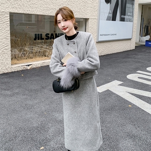 有货【新品】 时尚减龄小香风羽绒服袖口真毛663#-P295-K398图片