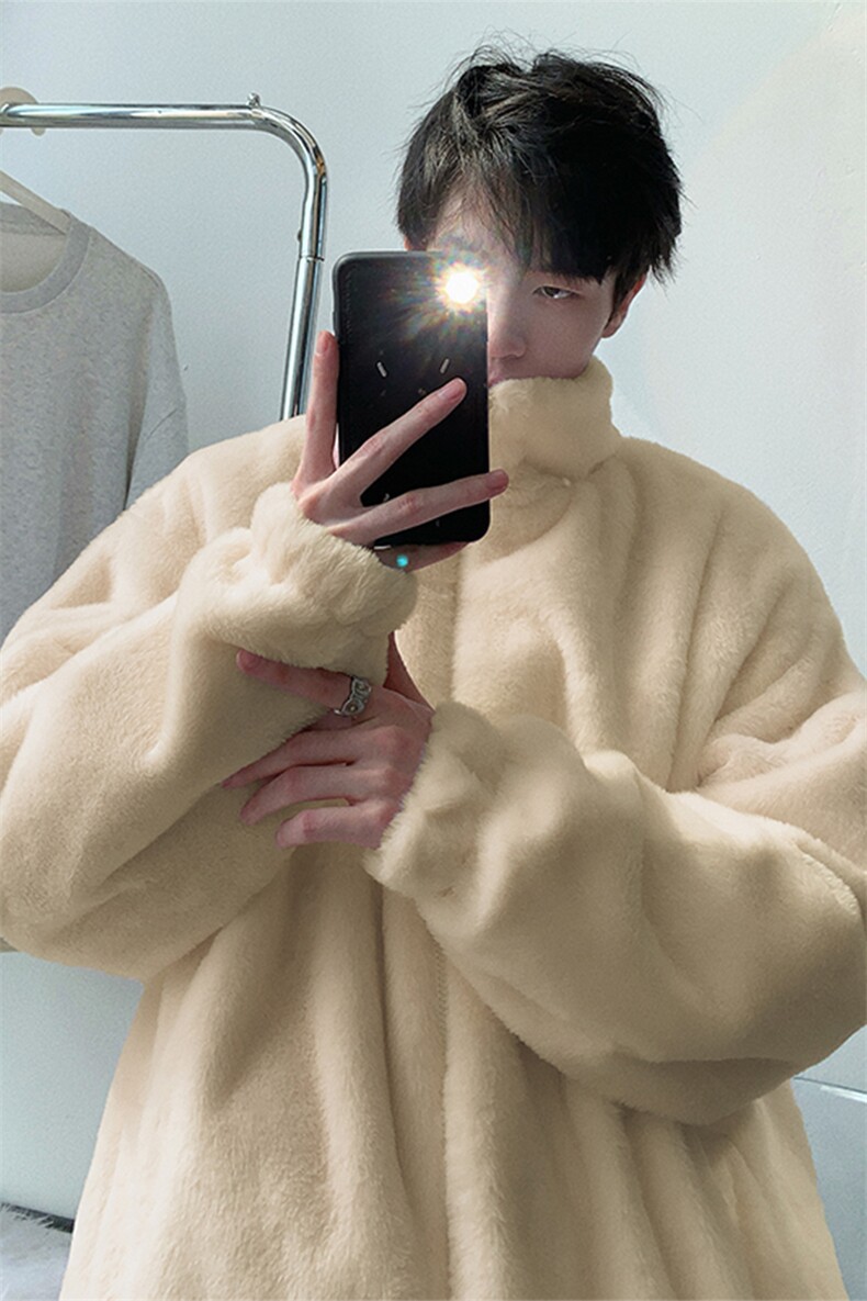 冬季新款仿兔毛保暖外套日系休闲温柔软糯外套D2660-TP60128,男装棉衣,电商A102