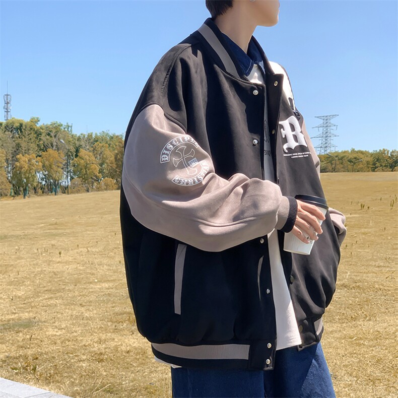 美式发泡麂皮绒棒球服  XZ609-WT2313-P90-控128 夹棉P110-控148图片
