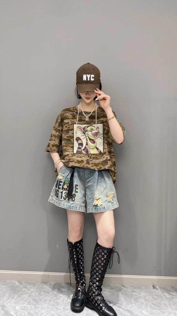 夏季重工T恤，女装T恤，柚格