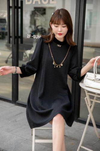 秋装新款上市、针织玻锣纹连衣裙M一XXL，女装连衣裙，拉思维加丝