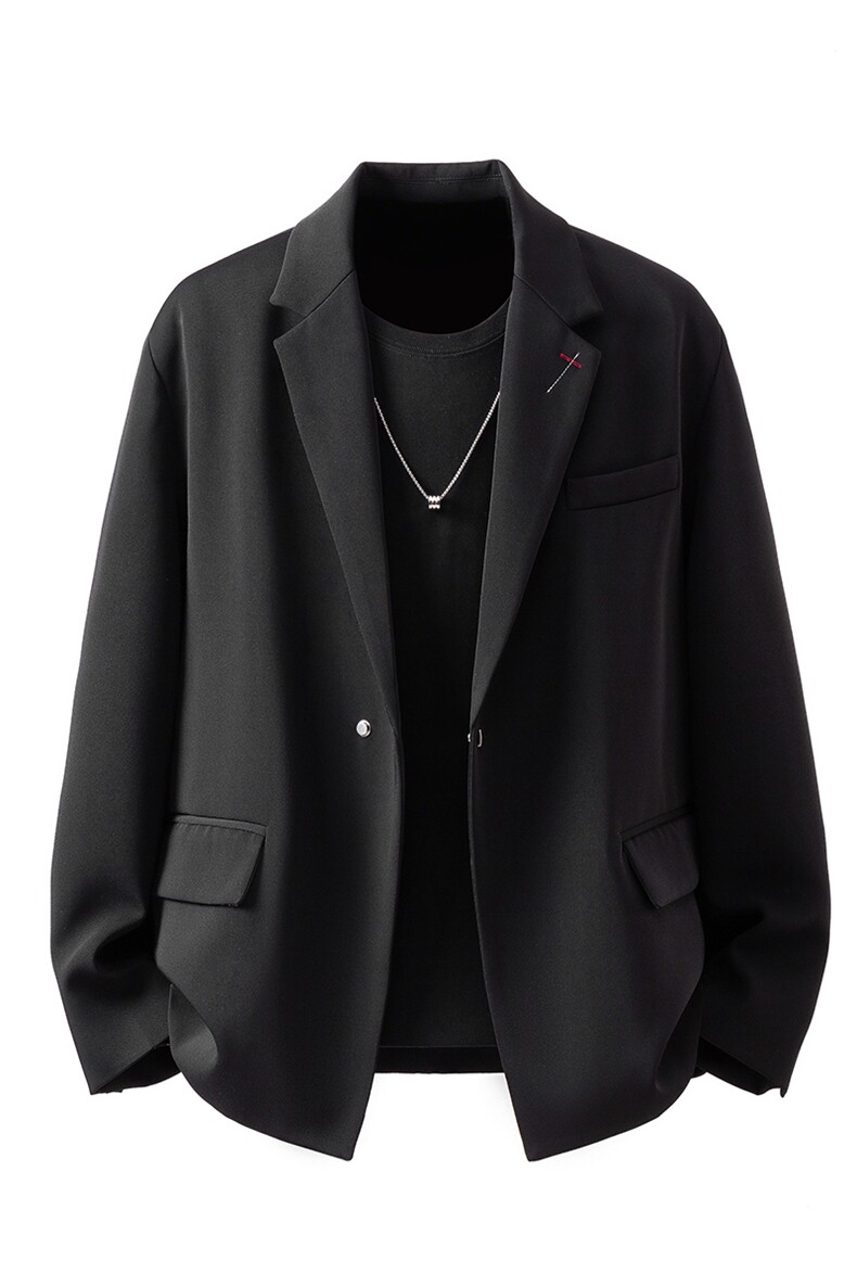 简约刺绣金属扣设计休闲西装大码M-5XL韩版西服男XF78085P85控128,男装西服,星座226-1