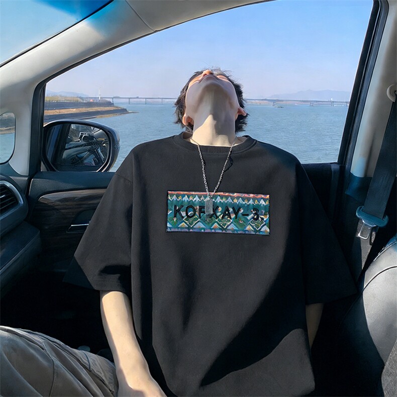 2026美式重磅冰感民族风短袖T桖春夏DX2611特P28控59，男装T恤，电商B208