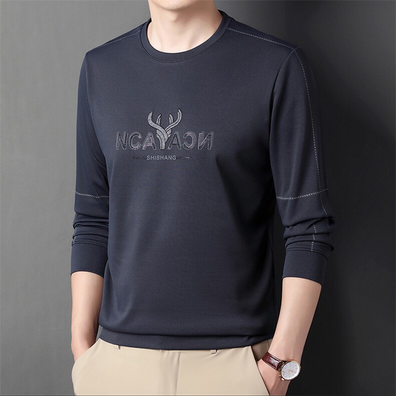 CA782201钱塘2020-2春秋薄款时尚休闲简约中青年男士圆领T恤P52,男装T恤,钱塘207-2