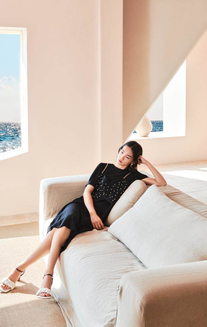 【现货】22夏新款时尚珠链设计连衣裙，女装连衣裙，"JINI PIUS及加"