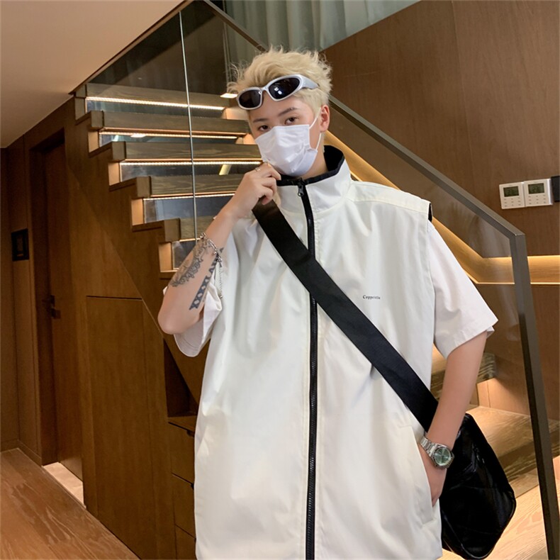 MJ156/P55满天星马甲两面穿休闲男宽松情侣百搭两面服背心外套图片