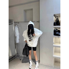 C294-P55学院风学生情侣款上衣狗狗印花连帽抽绳卫衣，男装卫衣，星座617A-2