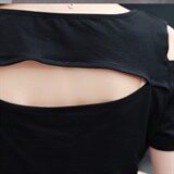 2021年夏季时尚气质简约优雅撞色百搭圆领漏肩套装/套裙，女装套装/套裙，天丝秀