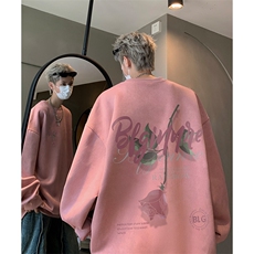 美式高街潮流男士麂皮绒情侣卫衣外套大码宽松港风上衣WH8821-P45，女装短外套，电商B295