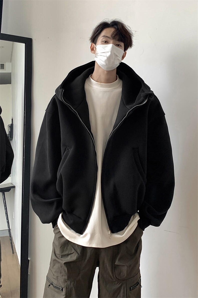 现货3加厚cleanfit美式休闲重磅480G短款开衫卫衣TTTB05-P98,男装卫衣,星座1315